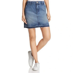 J Brand Ambition Mini A-line Raw Hem Denim Skirt